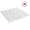 vidaXL Sein&auml;paneelit 12 pcs Valkoinen 50 x 50 cm XPS Vaahdon