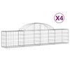 vidaXL Kaarevat kivikorit 4 kpl 200x30x40/60 cm galvanoitu rauta