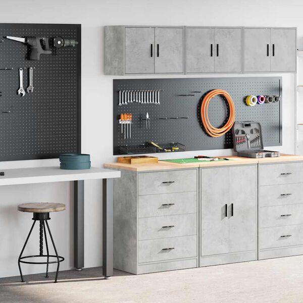 vidaXL Autotallikaapit 2 kpl betoninharmaa tekninen puu