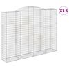 vidaXL Kaarimaiset gabionkorit 15 kpl 300x50x220/240 cm galvanoitu rauta