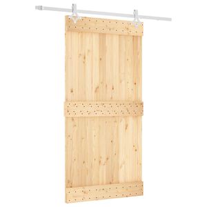 vidaXL Liukuovi 100 x 210 cm Massiivinen m&auml;nty (k&auml;sittelem&auml;t&ouml;n)