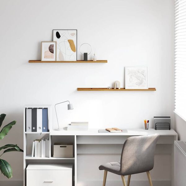 vidaXL Sein&auml;hylly hyllyll&auml; 2 pcs Beige 100 x 9 x 3 cm Tekninen puu