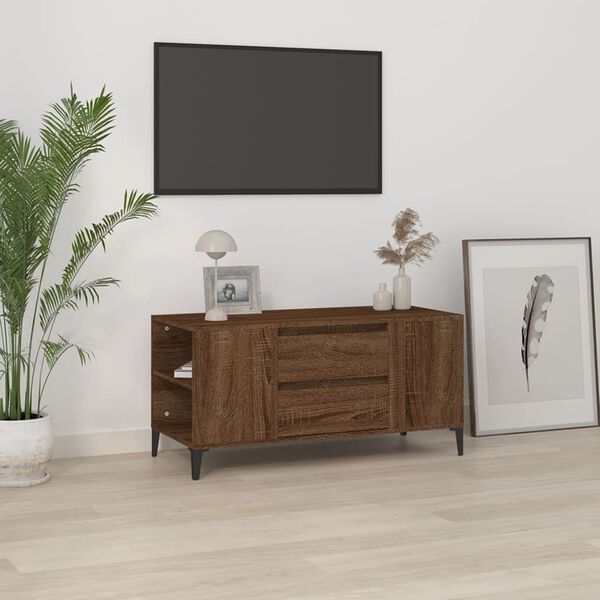 vidaXL TV-taso ruskea tammi 102x44,5x50 cm tekninen puu