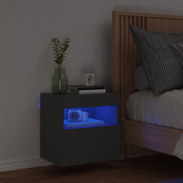 vidaXL TV-sein&auml;kaappi LED-valoilla musta 40x30x40 cm