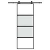 vidaXL liukuovi laitteistosarjalla 76x205 cm karkaistu lasi alumiini