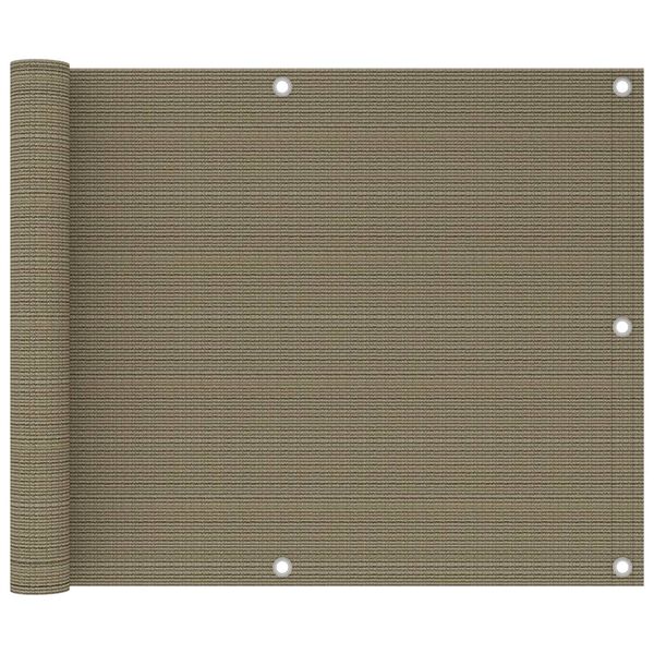 vidaXL Parvekkeen suoja ruskeanharmaa 75x500 cm HDPE