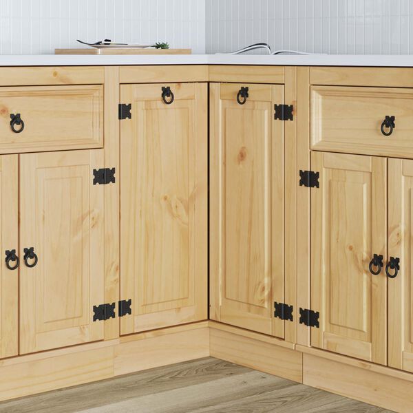 vidaXL Kaappi hyllyll&auml; ovella Hunaja 60 x 32 x 40 cm Massiivinen m&auml;nty