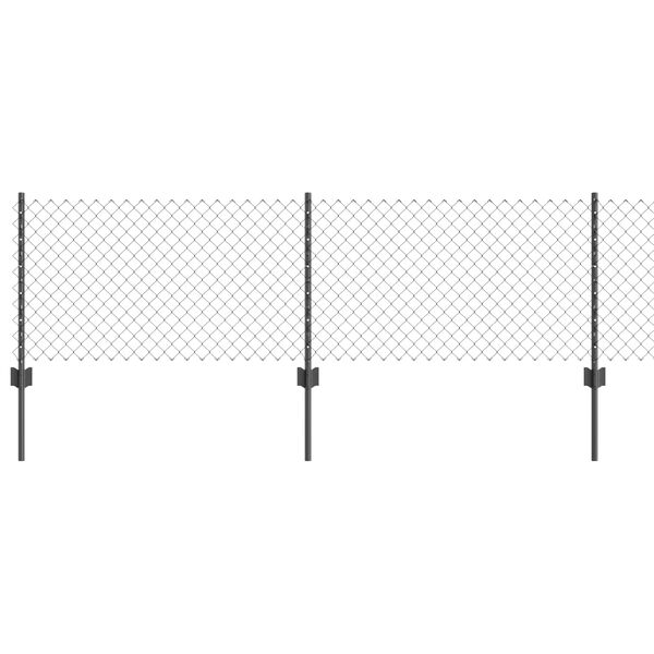 vidaXL Aita ja Tuki Harmaa 0,6 x 10 m Ter&auml;st&auml; ja PVC:t&auml;