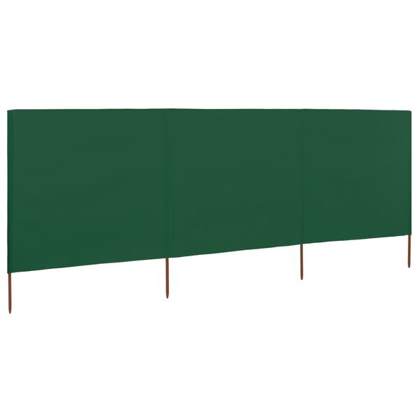vidaXL Tuulensuojakangas 3 paneelilla 400x160 cm vihreä