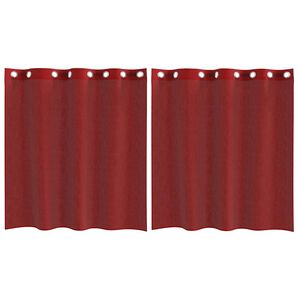 vidaXL Voileeverhot l&auml;piviennill&auml; 2 kpl viininpunainen