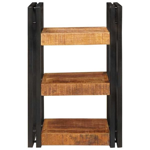 vidaXL Yöpöytä ruskea ja musta 38 x 33 x 58 cm Kiinteä mango puu