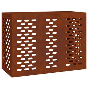 vidaXL Ilmastointilaitteen suoja Ruosteinen 110 x 50 x 80 cm