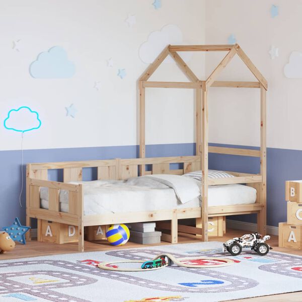 vidaXL Sohvasänky katoksella 80x200 cm täysi mänty