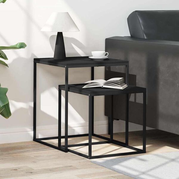 vidaXL Sohvap&ouml;yt&auml;sarja 2 kpl tekninen puu ja metalli