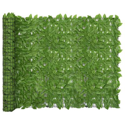 vidaXL Parvekkeen suoja vihreillä lehdillä 600x150 cm