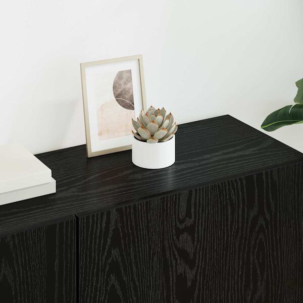 vidaXL TV-sein&auml;yksikk&ouml; 5 pcs Musta tammi Tekninen puu