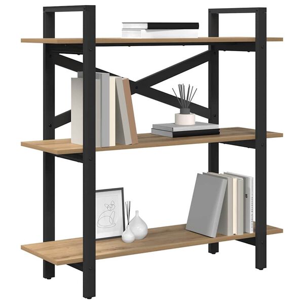 vidaXL Kirjahylly Artisan tammi 100 x 33,5 x 102 cm Tekninen puu