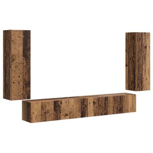 vidaXL TV-sein&auml;kaappi setti 4 pcs 29,5 x 31 x 100 cm Vanha puu