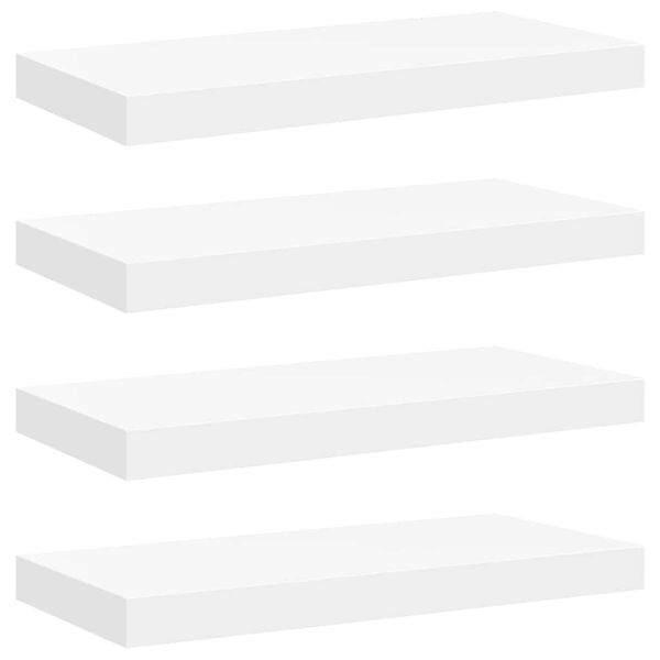 vidaXL Kelluvat sein&auml;hyllyt kpl valkoinen 50x23x3,8 cm MDF