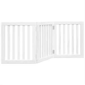 vidaXL Koiraportti kokoontaittuva 3 paneelia valk. 150 cm poppelipuu