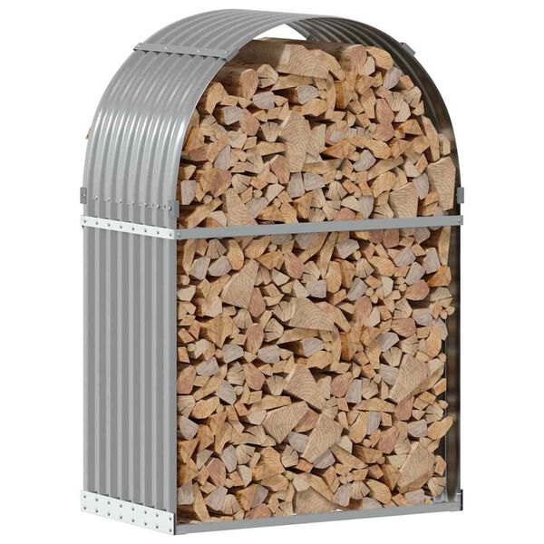 vidaXL Polttopuuteline vaaleanharmaa 80x45x120 cm galvanoitu ter&auml;s