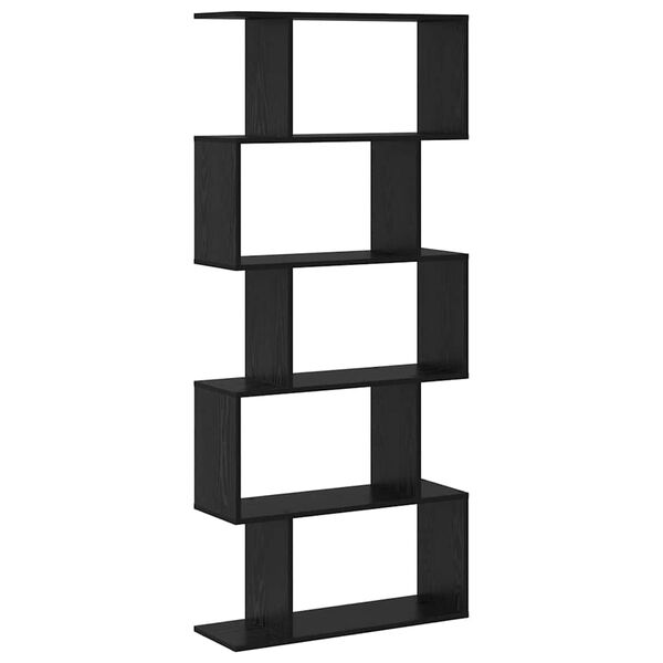 vidaXL Kirjahylly Musta tammi. 70 x 24 x 161 cm Tekninen puu
