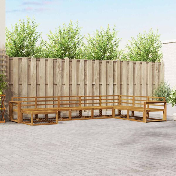 vidaXL Ulkosohvakokoelma 8 pcs Luonnollinen Tihe&auml; akasiapuu