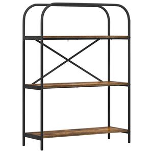 vidaXL Kirjahylly 3 tasoa 80 x 30 x 109 cm Tekninen puu Savup&auml;hkin&auml;