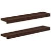 vidaXL Ikkunalautaset 2 kpl Tumma ruskea 70 x 15 x 2 cm Kiinte&auml; py&ouml;kki