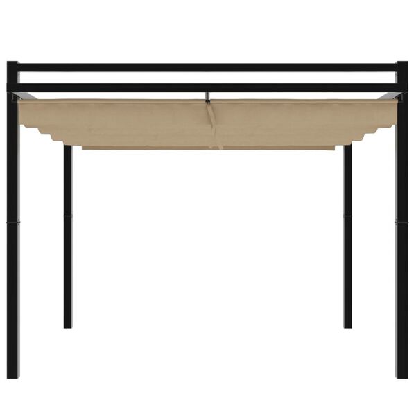 vidaXL Puutarhakatos rullattavalla katolla Taupe 3x3 m alumiini