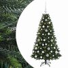 vidaXL Muovinen joulukuusi koristeilla 120 cm 150 LEDi&auml;