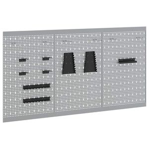 vidaXL Ty&ouml;kalusein&auml;paneeli 3 kpl Harmaa 150 x 1 x 80 cm