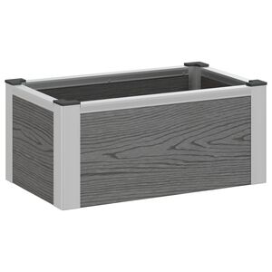 vidaXL Puutarhan Korotettu Kukkalaatikko Harmaa 50 x 30 x 22 cm