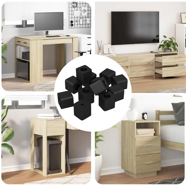 vidaXL Laatikkoteline 12 pcs Musta 15 x 15 x 15mm PP-kopolymeeri