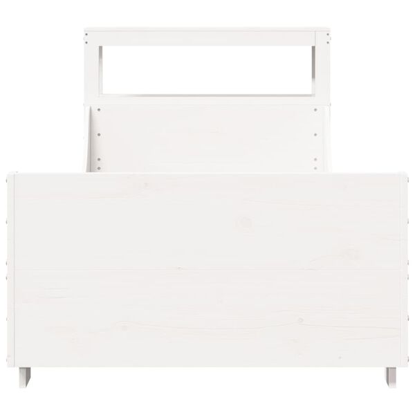 vidaXL S&auml;ngynrunko ilman patjaa valkoinen 100x200 cm t&auml;ysi m&auml;nty