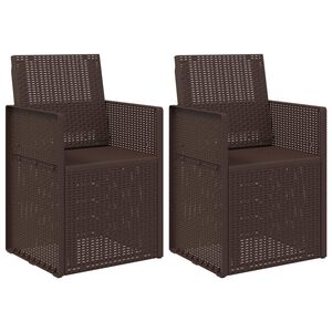 vidaXL Puutarhan ruokatuolit 2 pcs Ruskea PP