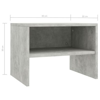 vidaXL Yöpöytä betoninharmaa 40x30x30 cm lastulevy