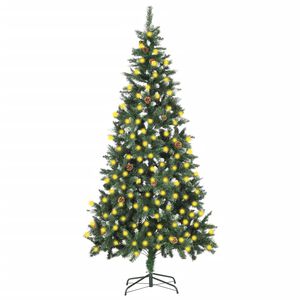 vidaXL Joulukuusi huurteella esivalaistu k&auml;vyill&auml; 210 cm