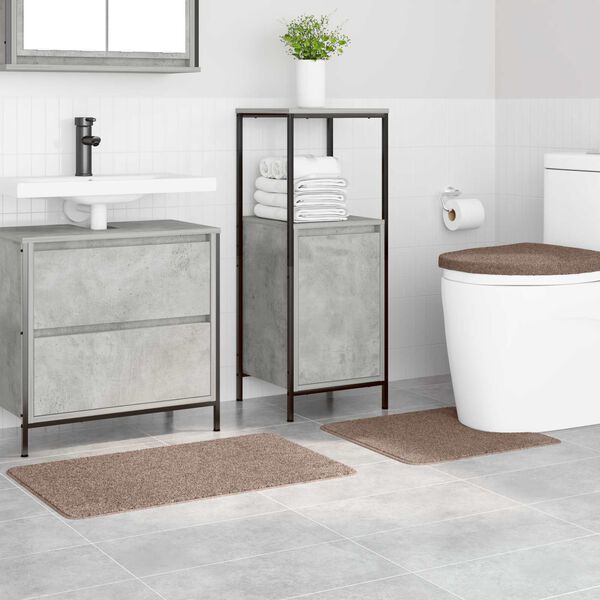 vidaXL Liukumaton kylpyhuoneen matto-setti 3 pcs Ruskea PP