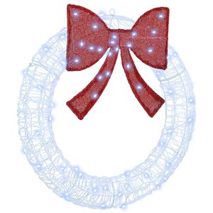 vidaXL Kranssi Kylm&auml; valkoinen 76 x 76 x 8,5 cm Akryyli