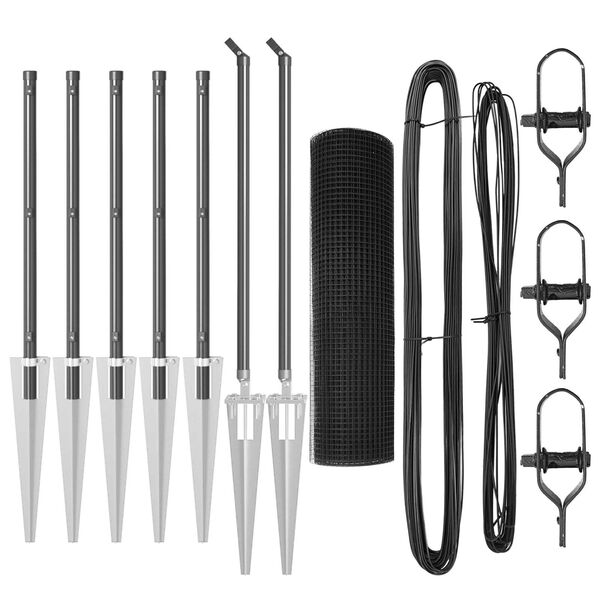 vidaXL Aitalatu Harmaa 10 x 0,5 m (25 x 25 mm verkko) Teräs