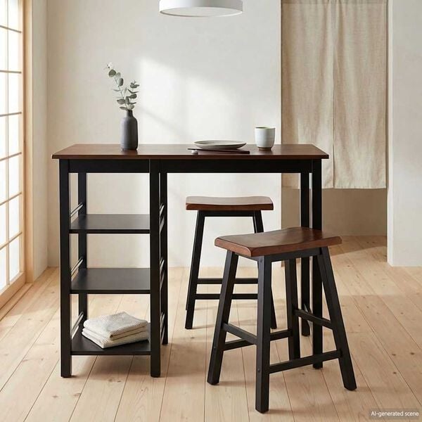 vidaXL Baarisarja 3-osaa MDF Musta