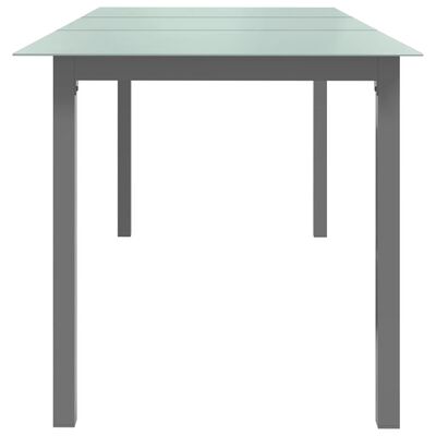 vidaXL Puutarhapöytä vaaleanharmaa 190x90x74 cm alumiini ja lasi