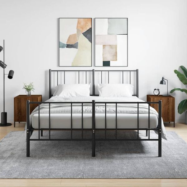 vidaXL Y&ouml;p&ouml;yd&auml;t 2 kpl ruskea tammi 40x40x50 cm tekninen puu