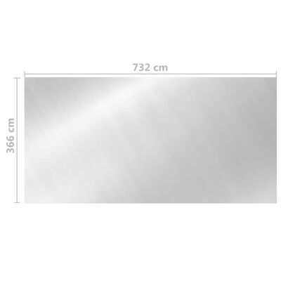vidaXL Uima-altaan suoja hopea 732x366 cm PE