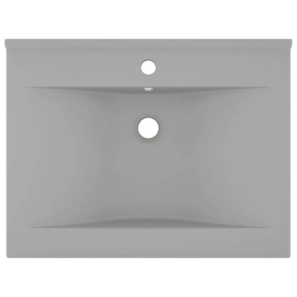 vidaXL Ylellinen pesuallas hanarei&auml;ll&auml; vaaleanharmaa 60x46 cm keraami