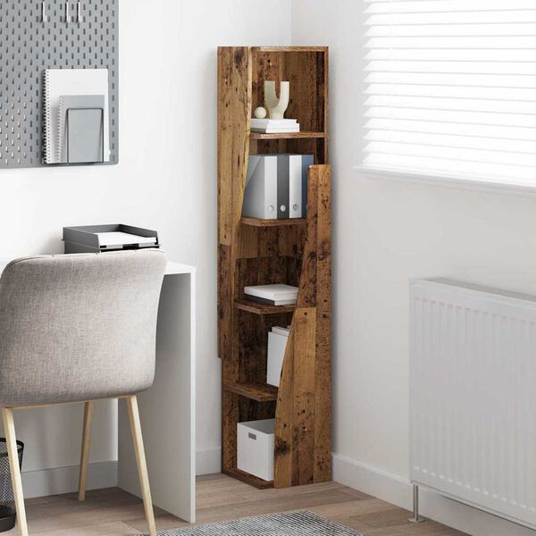 vidaXL Kulmakaappi Vanha puu 27,5x27x140cm Tekninen puu