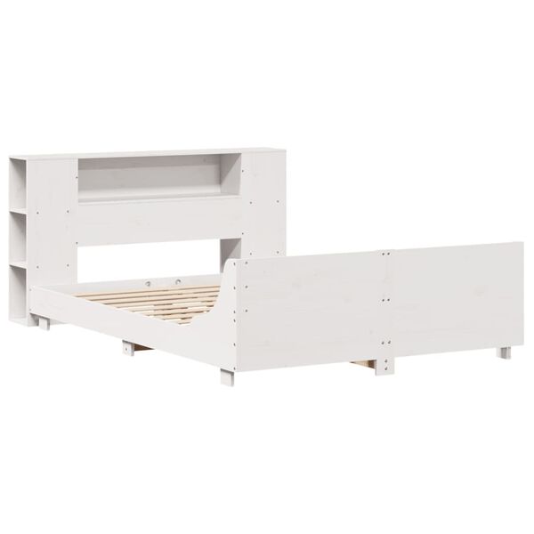 vidaXL S&auml;ngynrunko ilman patjaa valkoinen 140x190 cm t&auml;ysi m&auml;nty