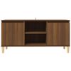 vidaXL TV-taso täyspuiset jalat ruskea tammi 103,5x35x50 cm