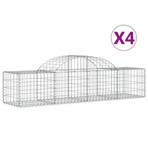vidaXL Kaarevat kivikorit 4 kpl 200x50x40/60 cm galvanoitu rauta